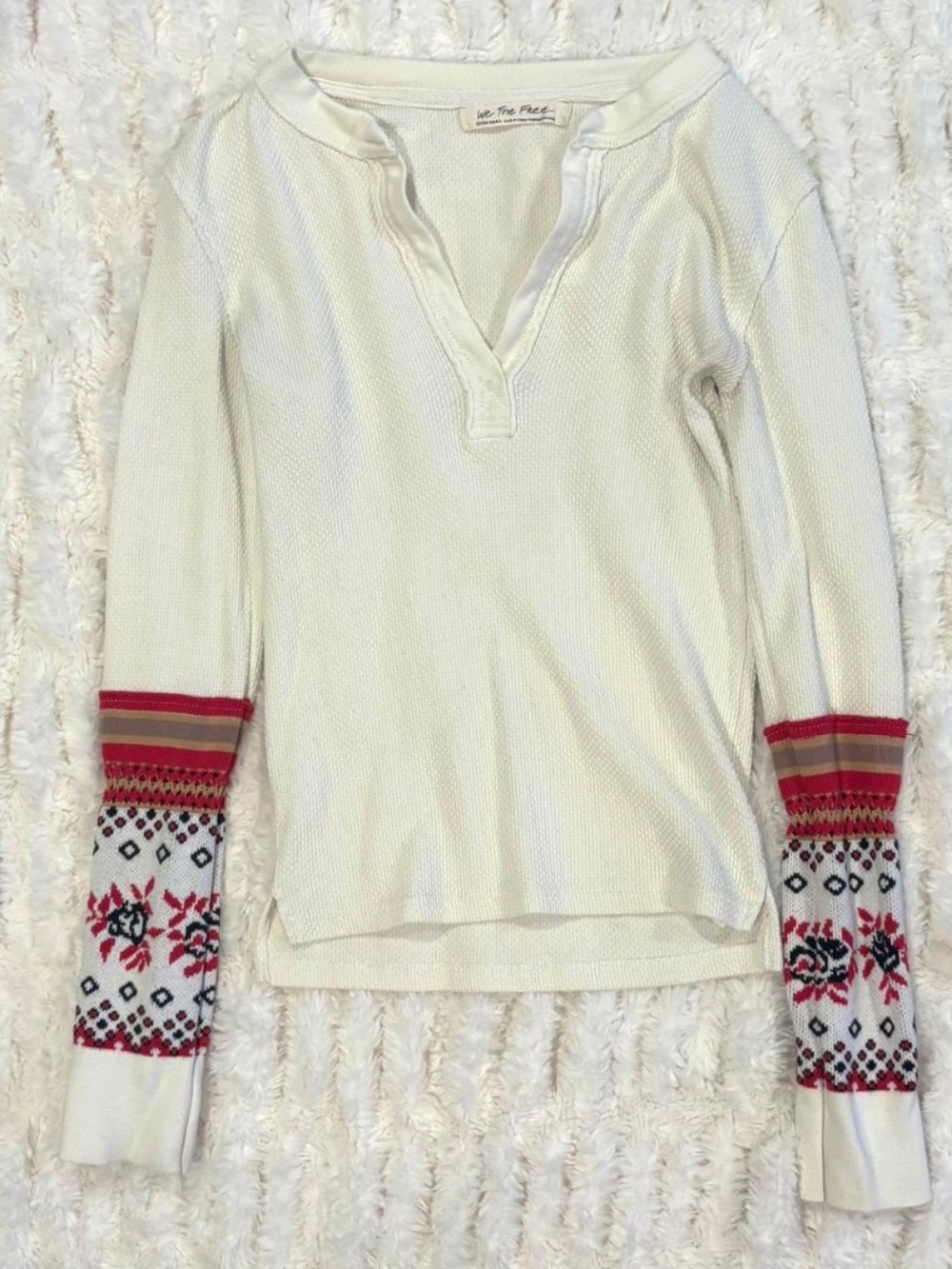 Free People Women's White and Cream Shirt